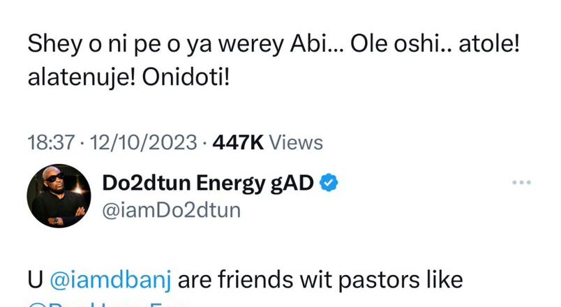 OAP Dotun’s ultimatum to release DBanj’s number if access to his kids is denied