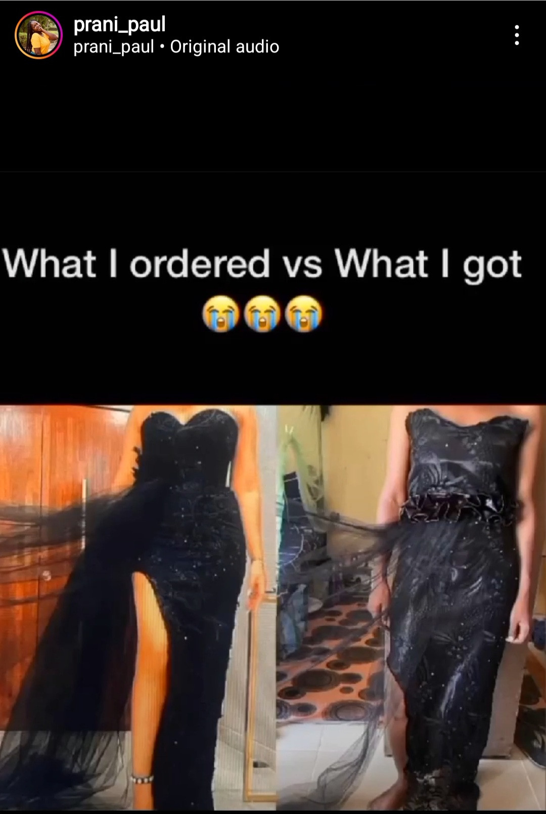 Disappointed customer shares dress she ordered and what her tailor made