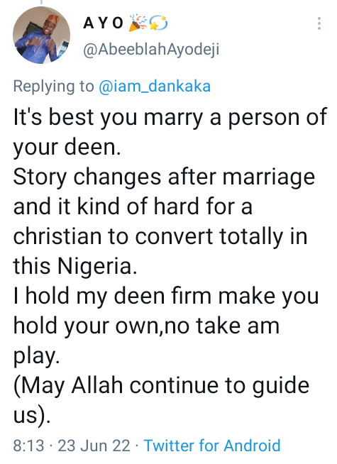 Nigerian Muslims criticise man for holding his Christian girlfriend