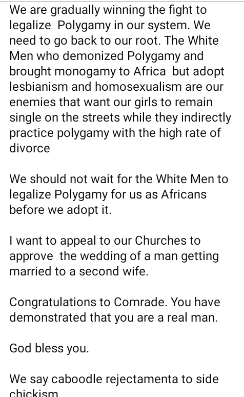 "We are gradually winning the fight to legalize polygamy" - Human rights activist, Kola Edokpayi says as friend marries second wife with approval of his first wife 