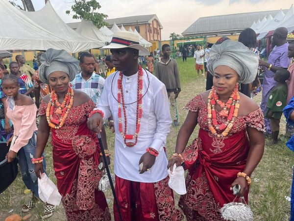 Photos/video from wedding ceremony of Delta man and his two pregnant brides 