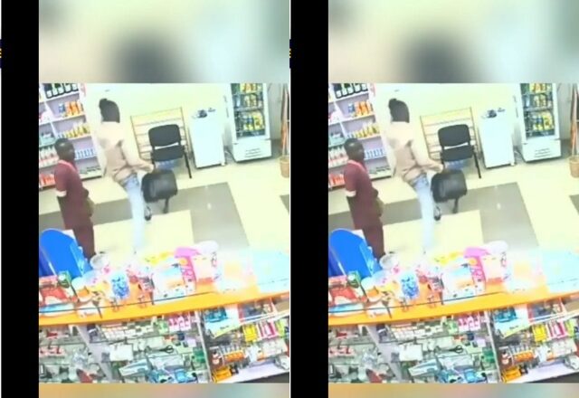 CCTV Camera Reveals Two Thieves Stealing At A Pharmacy In Oyo (Video)