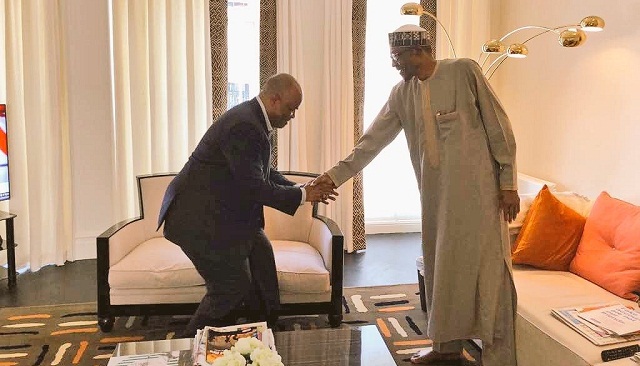 BUSTED! You Won’t Believe What Sen. Akpabio Was Caught Doing In London with Pesident Buhari