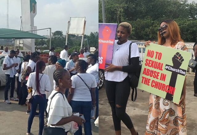 Heavy Security Presence at COZA Church as Nigerians Stage Protest [Photos]