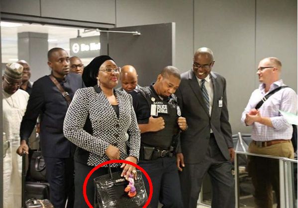 JUST IN!!!President’s Wife, Aisha Buhari Spotted with Hermes Bag Worth ₦40million In U.S [PHOTOS]