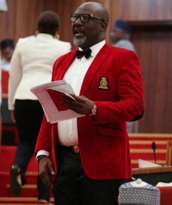 Kogi Best Senator, Dino Melaye Spotted In Red And White On Valentine’s Day