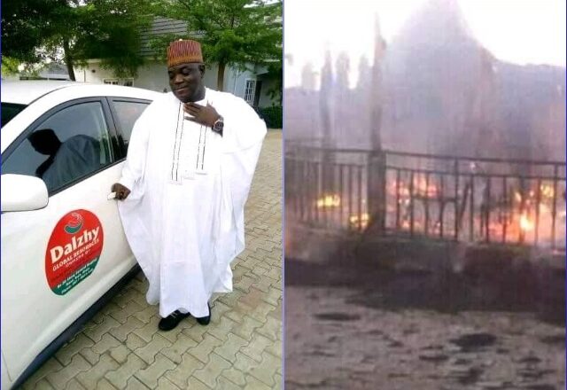 Multi-Million Naira APC Aspirant’s Hotel burnt down after APC Primary [photos]
