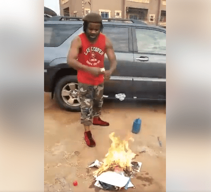 David Amoh from Anambra state said” Christianity is a scam worse than slavery, Jesus and Mary are Nonsense” on Facebook David Amoh from Anambra state said” Christianity is a scam worse than slavery, Jesus and Mary are Nonsense” on Facebook as he tears and also burning bibles and other religious material. He shared the video on his Facebook page which many people have found disturbing and troubling. See some photos and video below;