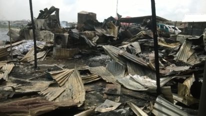 PHOTO SNEWS!!! Biafra Market in Onitsha Gutted By Fire, Goods worth Of Millions Destroyed