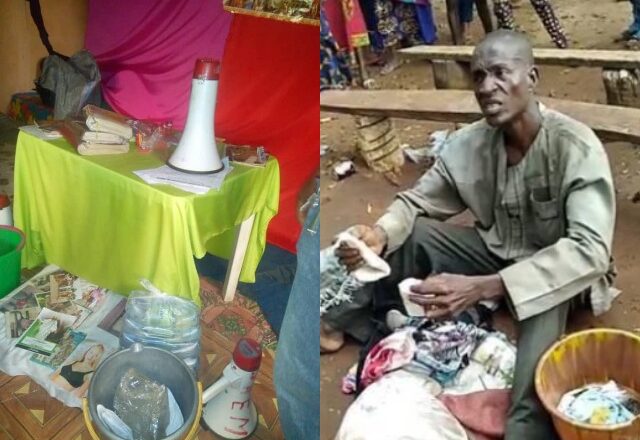 Pastor Nabbed With Bag Filled With Female Pants and Bra in Auchi, Edo State [Photos]
