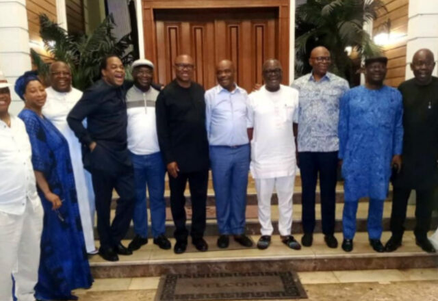 Meeting of Peter Obi with PDP Governors and others in Rivers state