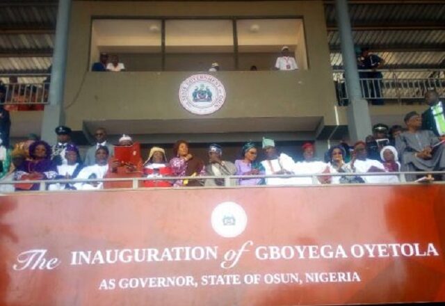 Photos from the inauguration ceremony of Gboyega Oyetola as Osun state Governor