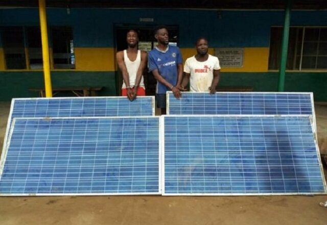 Remorseful Thief Cries Bitterly After Being Paraded For Stealing N14million MTN Solar Panels [Photos]