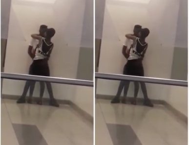 Two Lovers Spotted Kissing Passionately At Maryland Mall In Lagos