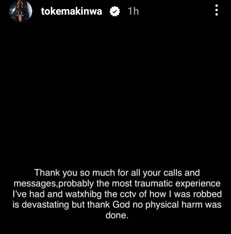 Toke Makinwa speaks on her traumatic London robbery incident