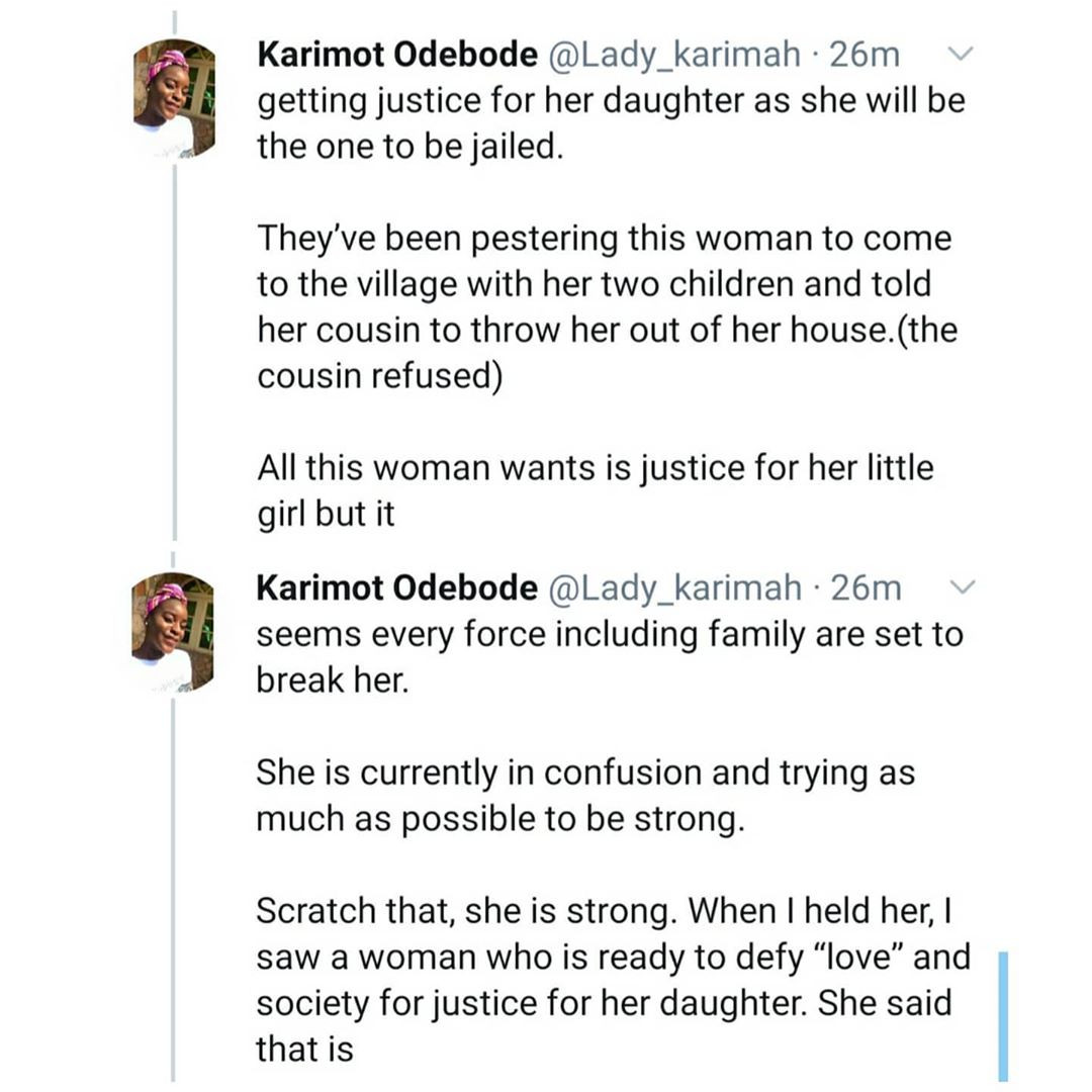 Twitter stories: Three year old girl allegedly raped by her father in Ibadan