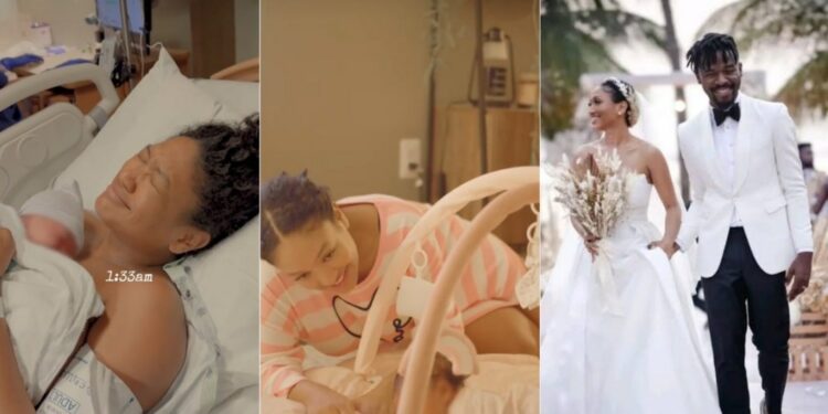 Johnny Drille, the Nigerian musician, and his wife celebrate the arrival of their first child
