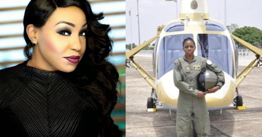 Rita Dominic responds to follower criticizing her for not celebrating Nigeria’s first female combat helicopter pilot, Tolulope Arotile, during her lifetime