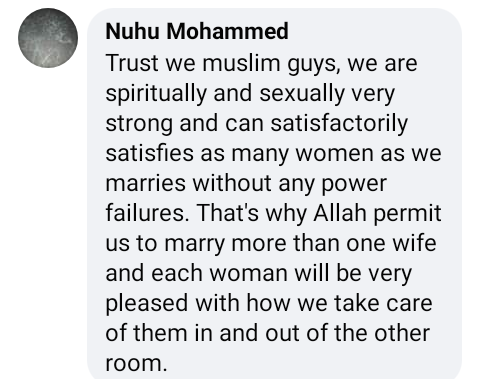 Nigerian Man: Muslims are Spiritually and Sexually Strong, Allah Permits Polygamy