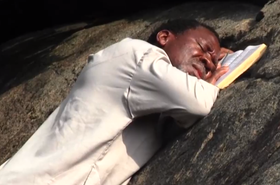 ''He is self isolating'' Twitter users react to photos/Video of Prophet TB Joshua praying on a mountain against Coronavirus