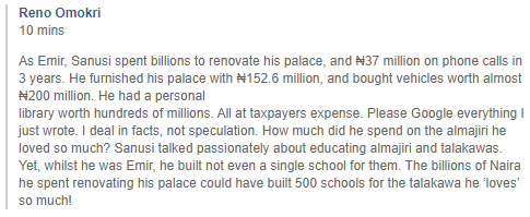 Sanusi's passionate talk about educating almajiri yet whilst he was emir built not even a single school for them reno omokri