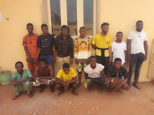 The arrest of 17 suspected cultists in Lagos