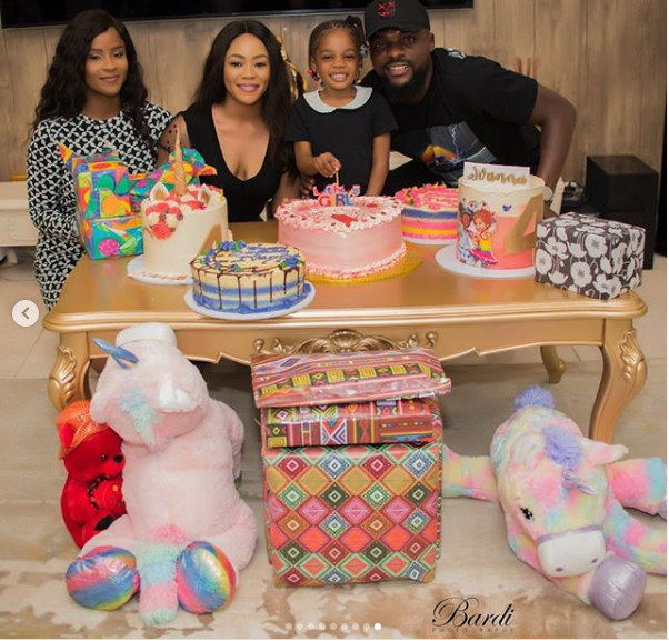 Super Eagles star, John Ogu and his ex-wife Vera Akaolisa team up for their daughter's birthday
