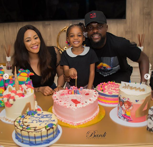 Super Eagles star John Ogu and his ex-wife Vera Akaolisa team up for their daughter's birthday