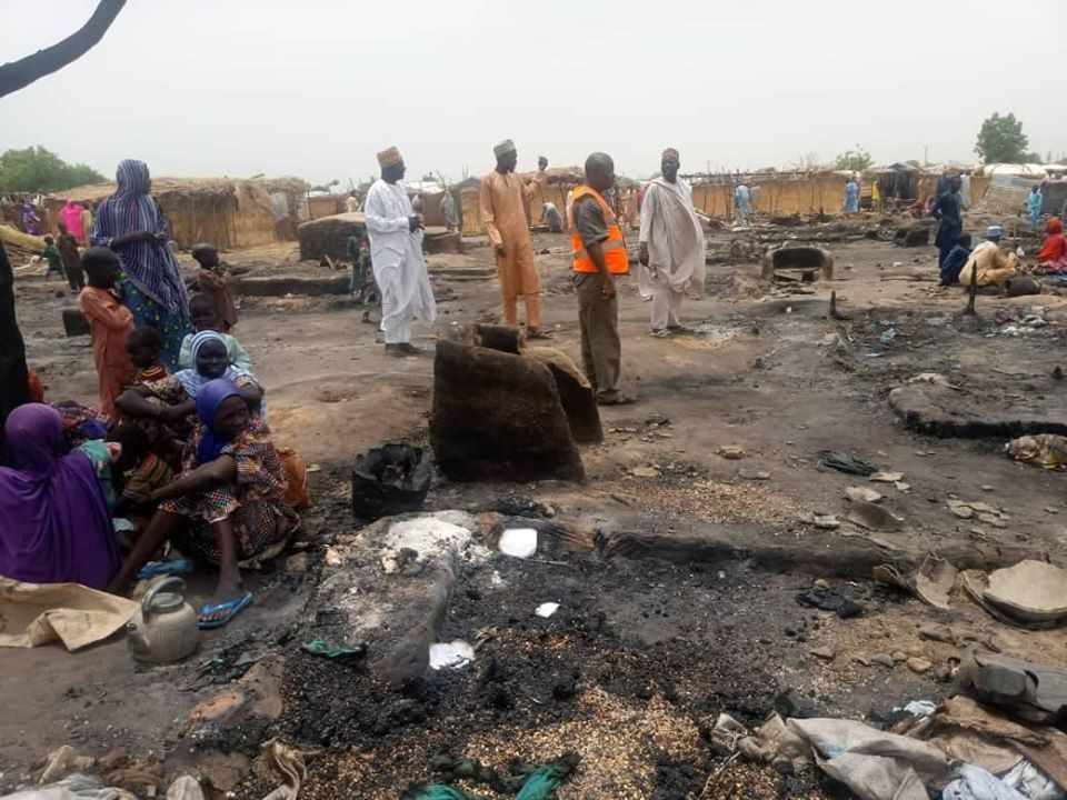 One killed as fire razes IDP camp in Borno (photos)