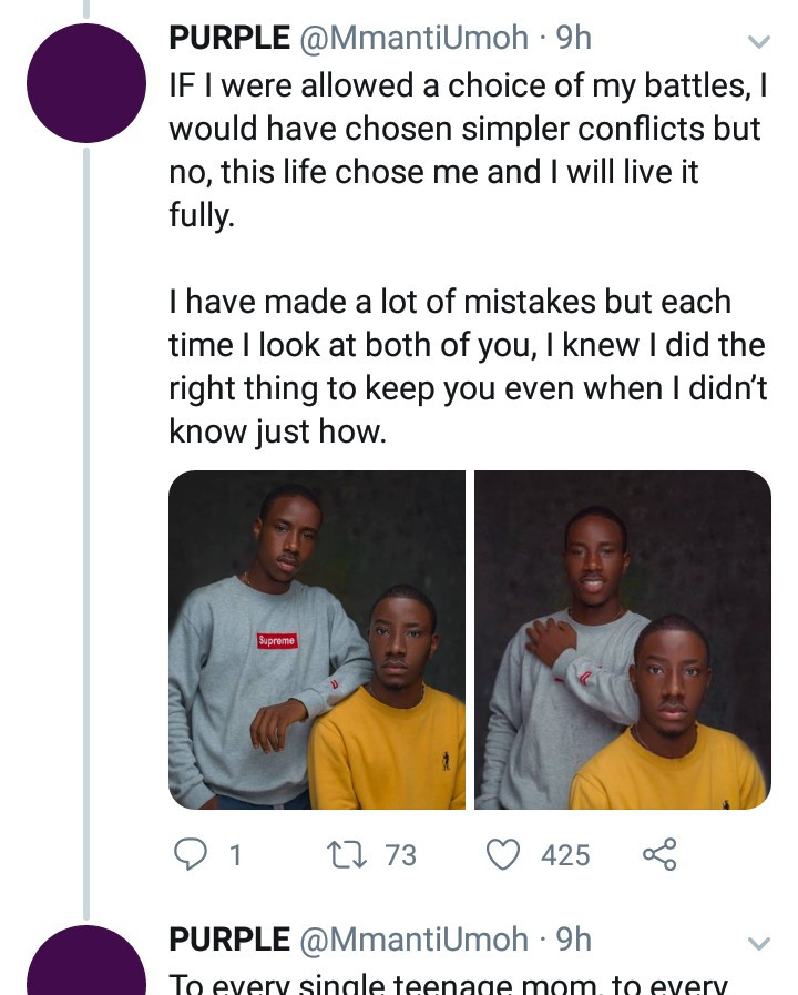 Mental health consultant narrates how she had her twin sons after being raped by her boss at 15; one of the twins replies