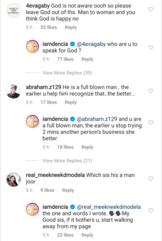 "Who are you to speak for God?" Dencia clashes with Instagram users who called out Bobrisky