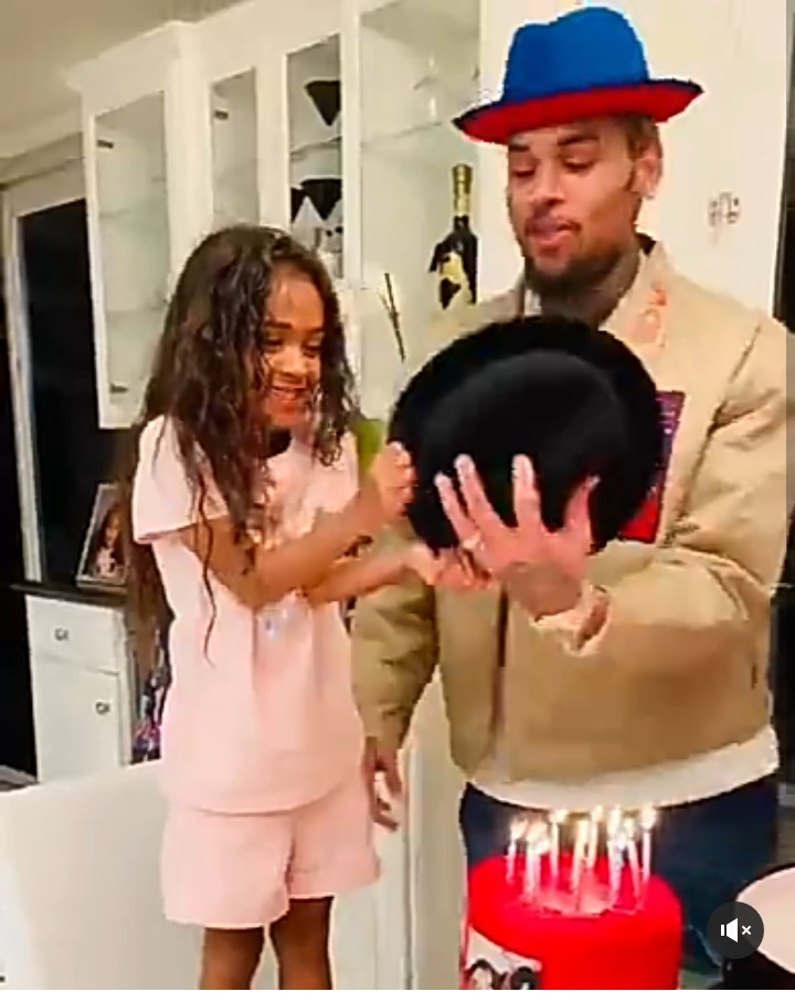 Chris Brown's daughter Royalty Brown sings to him on his birthday in cute video class=