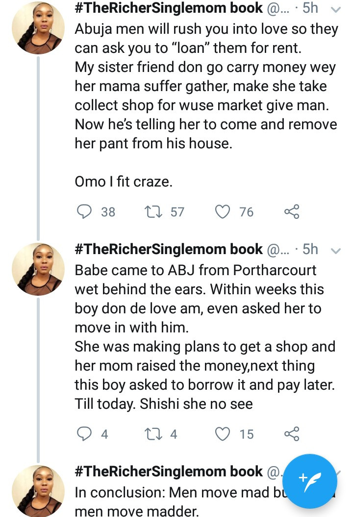 Twitter stories: Woman left heartbroken after she gave her mother's savings to an Abuja man who professed love for her class=