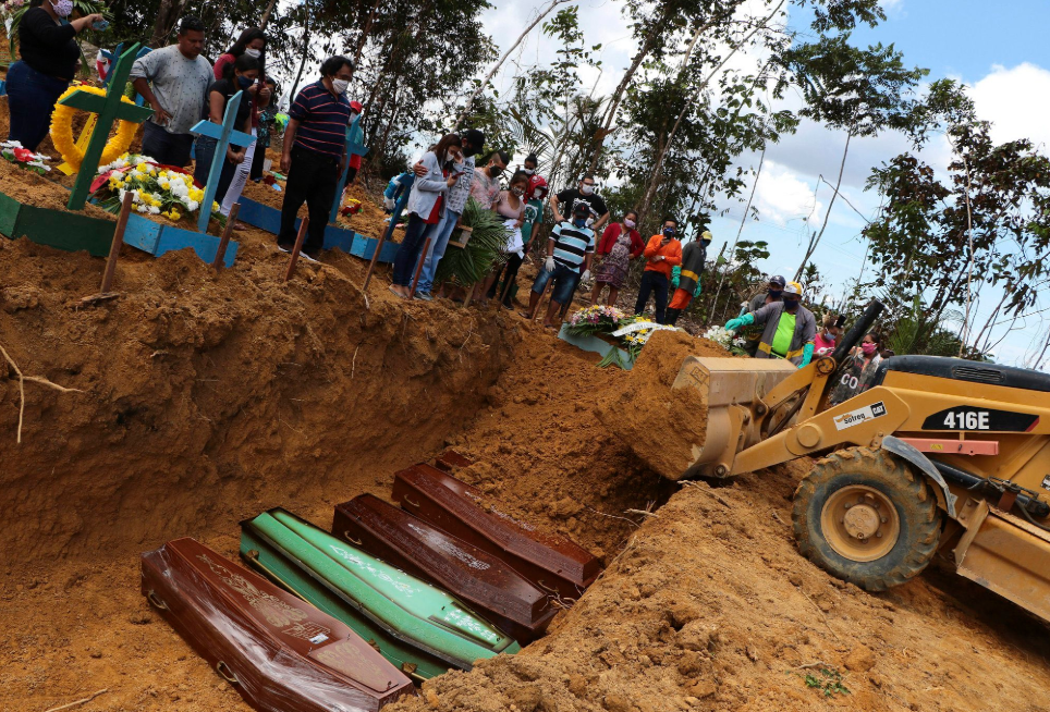 Harrowing footage shows mass graves being dug in Brazil as deaths surge due to Coronavirus (photos/videos)