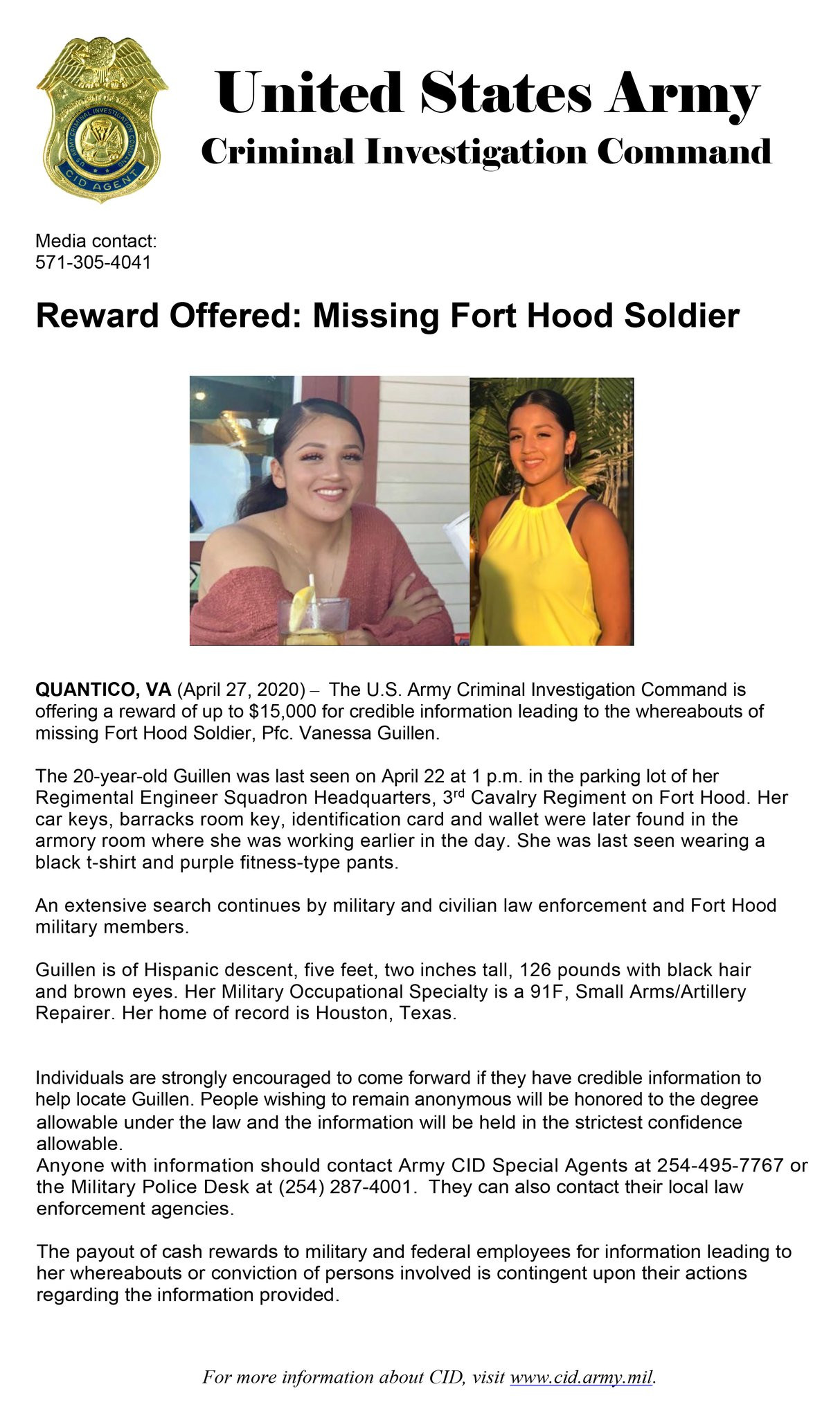 Photo of the missing soldier