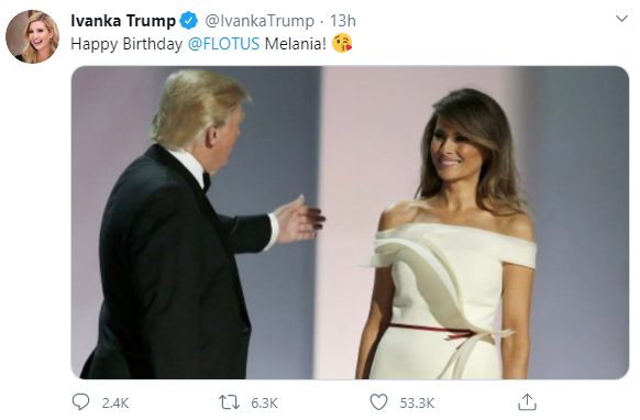 Donald Trump celebrates wife Melania as she turns 50