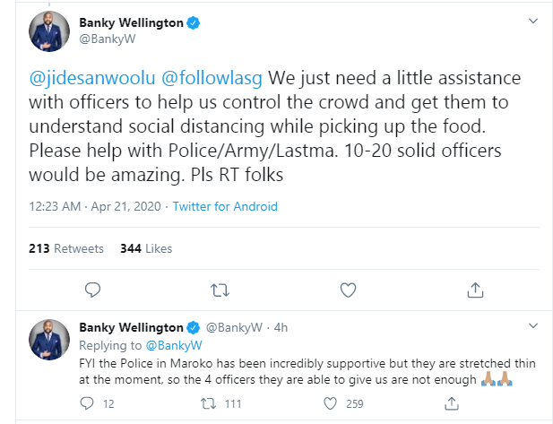 Twitter clash over Banky W's plea to security agencies