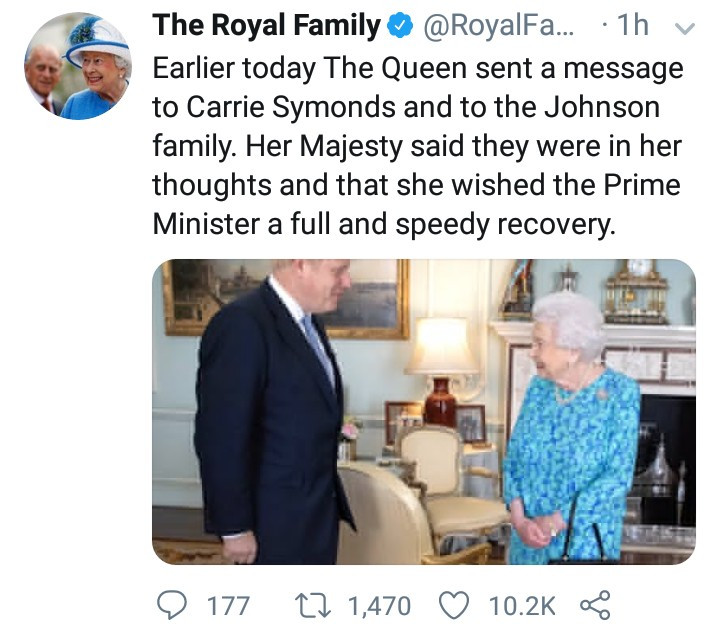 Prince William and Kate Middleton send well wishes to Boris Johnson as he's admitted in icu after testing positive for coronavirus