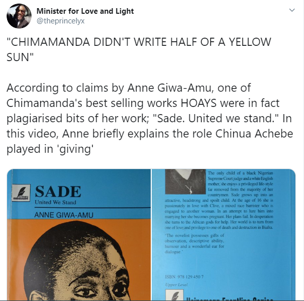 Anne Giwa-Amu accuses Chimamanda Ngozi Adichie of plagiarizing her work; Chimamanda responds