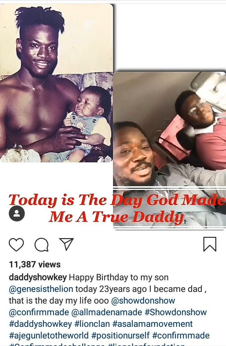 Daddy Showkey releases new photos to celebrate his son as he turns 23
