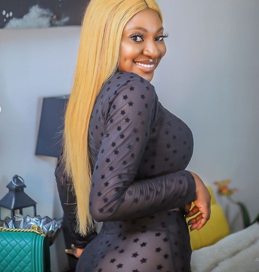 Yvonne Jegede flaunting her figure in a sheer outfit