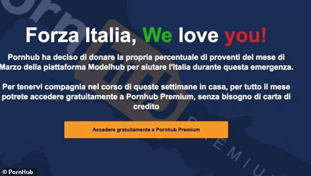 Porn site offers Italians free access to all its contents after lockdown over coronavirus 