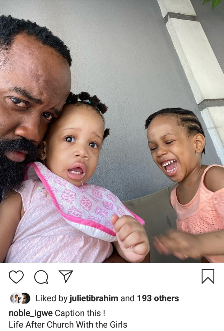 Noble Igwe shows off his daughters