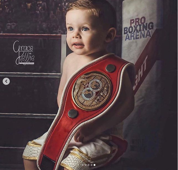 Adorable photos of Wayne Rooney's son posing in personalised boxing shorts ahead of his birthday