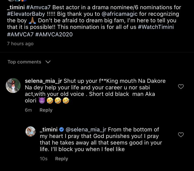Actor Timini Egbuson calls out female troll attacking him in comment section of his post but drooling over him in his DM