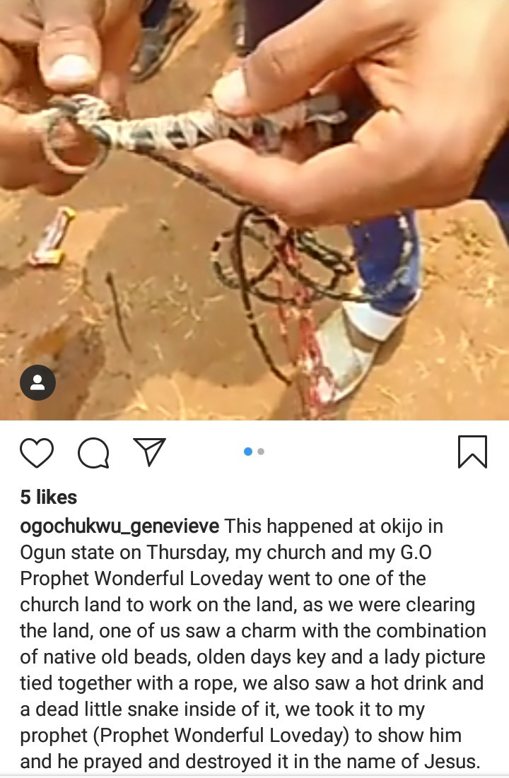 Pastor performs deliverance to free a woman whose photo was supposedly tied with charm and rope