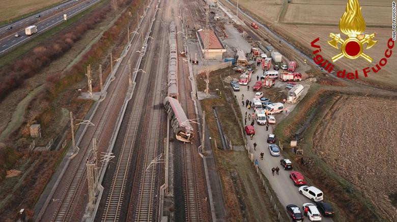 Two dead as high-speed train derails in northern Italy