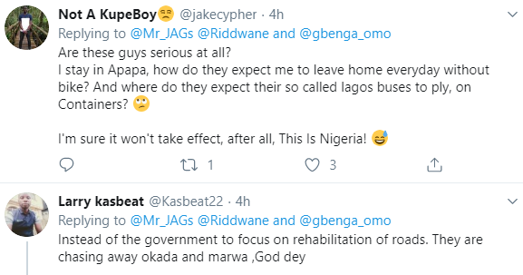 Reactions to Lagos State Government's Decision to Ban Okada, Keke NAPEP