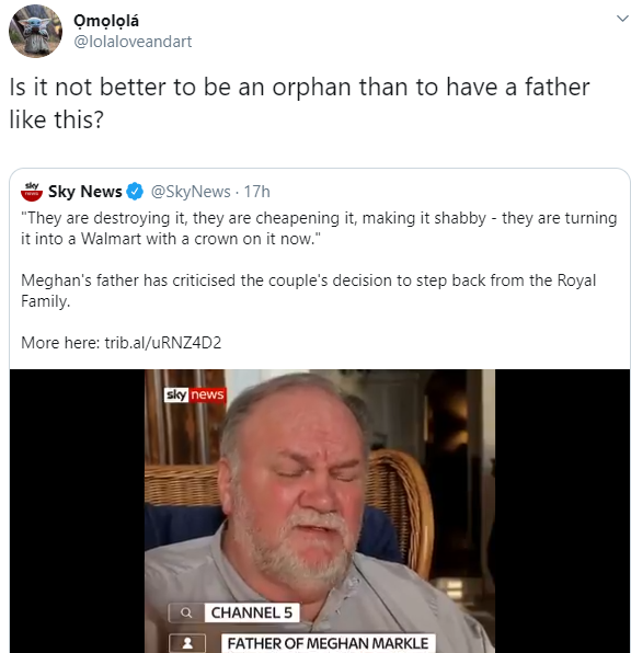 Nigerians' perspective on Meghan Markle's Father's Interview