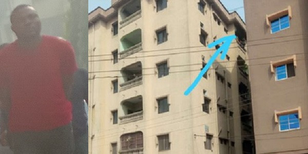 Man accused of throwing down his pregnant girlfriend from the fifth floor of their apartment in Anambra (video)